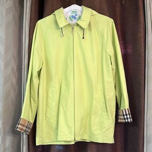 Pre-owned Lime Green Burberry Raincoat SZ L